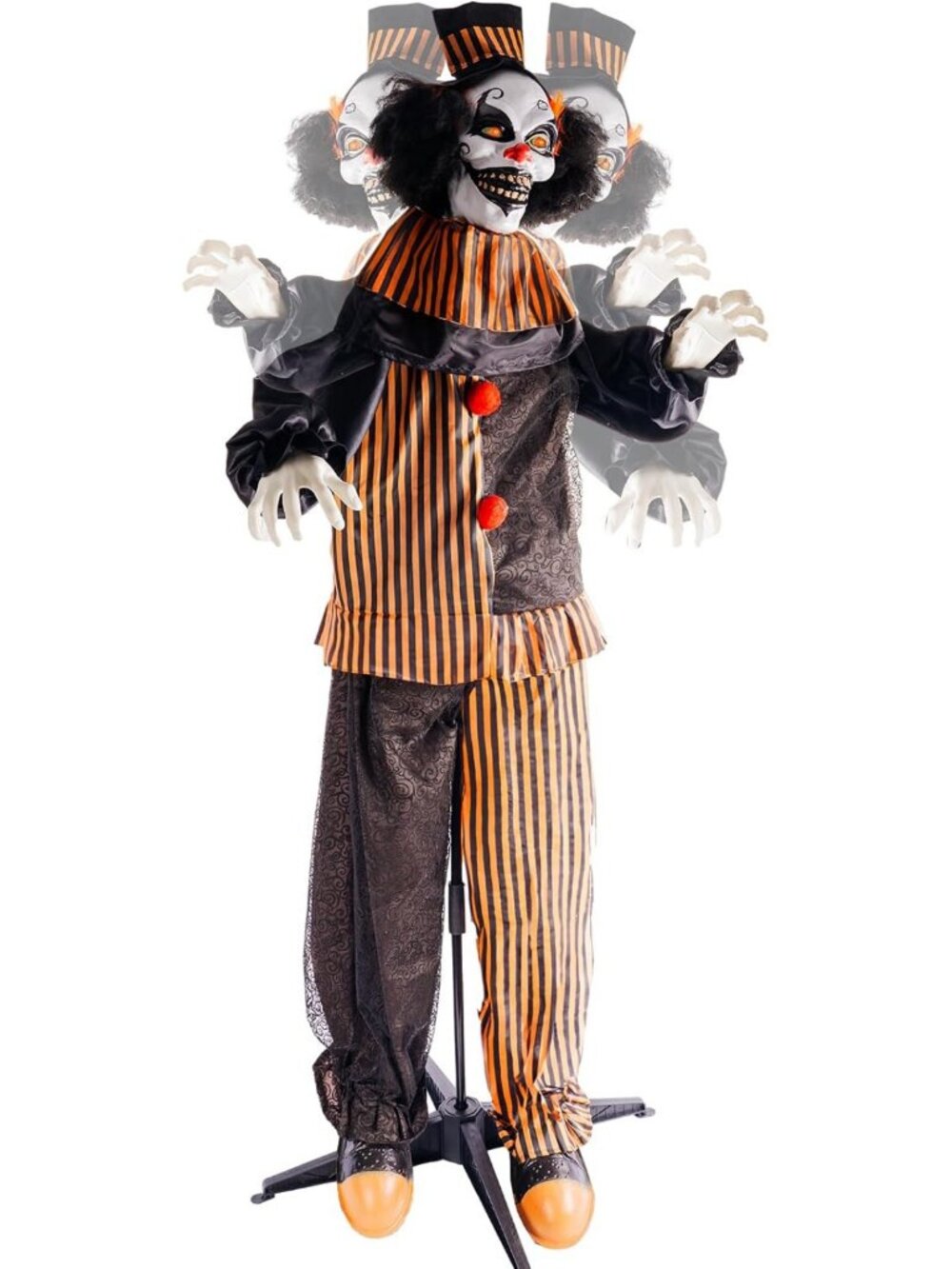 Life-Size Animatronic Scary Clown with Flashing Red Eyes - Halloween Outdoor